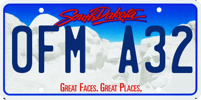 SD license plate 0FMA32