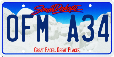 SD license plate 0FMA34
