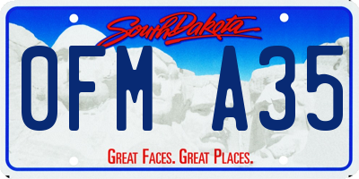 SD license plate 0FMA35