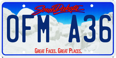 SD license plate 0FMA36