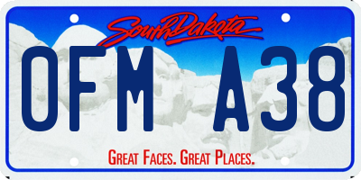 SD license plate 0FMA38