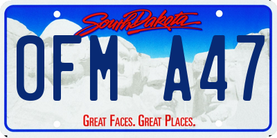 SD license plate 0FMA47