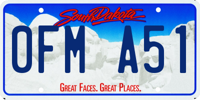 SD license plate 0FMA51