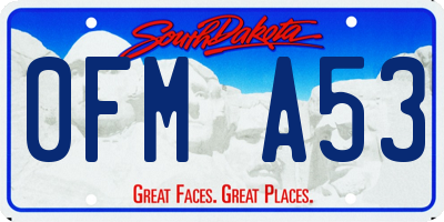 SD license plate 0FMA53