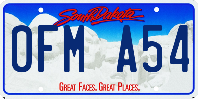 SD license plate 0FMA54