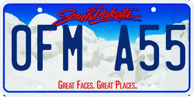 SD license plate 0FMA55