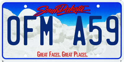 SD license plate 0FMA59