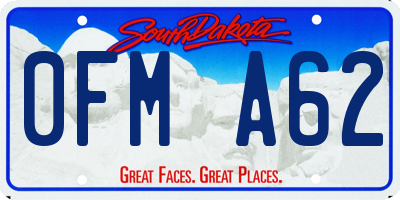 SD license plate 0FMA62