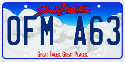 SD license plate 0FMA63