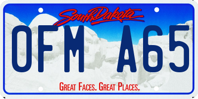 SD license plate 0FMA65