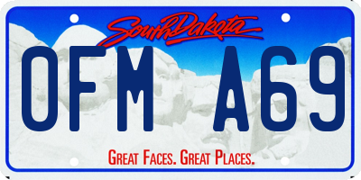 SD license plate 0FMA69
