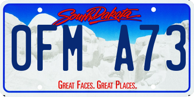 SD license plate 0FMA73