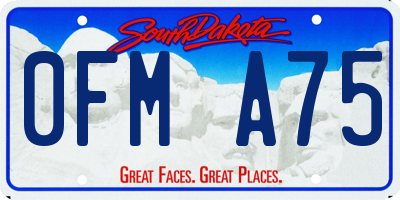 SD license plate 0FMA75