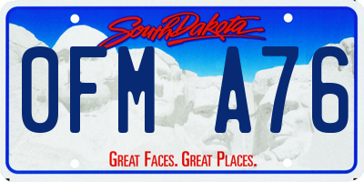 SD license plate 0FMA76