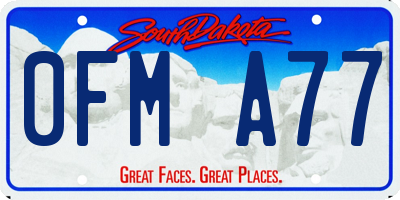 SD license plate 0FMA77