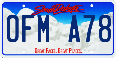 SD license plate 0FMA78