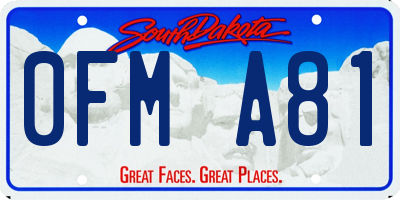 SD license plate 0FMA81