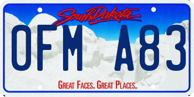 SD license plate 0FMA83