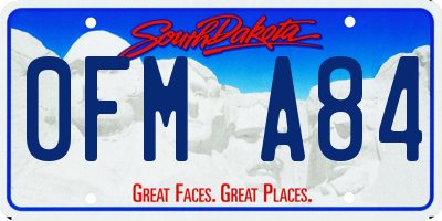 SD license plate 0FMA84