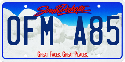 SD license plate 0FMA85