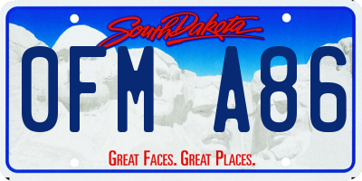 SD license plate 0FMA86