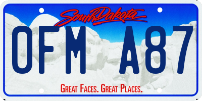 SD license plate 0FMA87