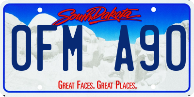 SD license plate 0FMA90