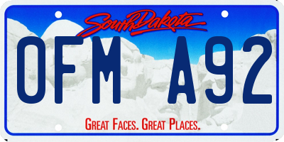 SD license plate 0FMA92