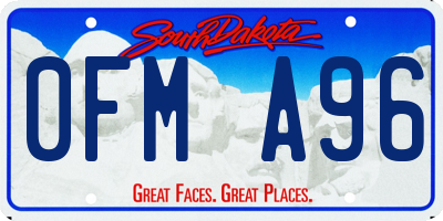 SD license plate 0FMA96