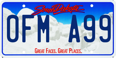 SD license plate 0FMA99