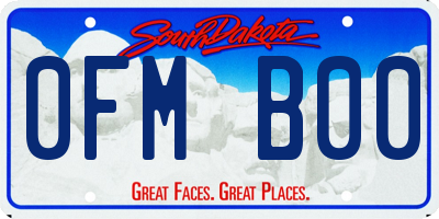 SD license plate 0FMB00