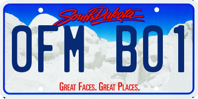 SD license plate 0FMB01