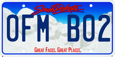 SD license plate 0FMB02