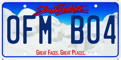 SD license plate 0FMB04