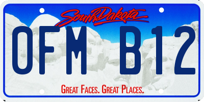 SD license plate 0FMB12