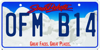SD license plate 0FMB14