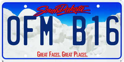 SD license plate 0FMB16