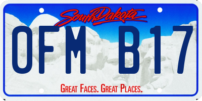 SD license plate 0FMB17