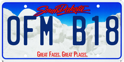 SD license plate 0FMB18