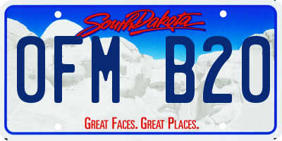 SD license plate 0FMB20