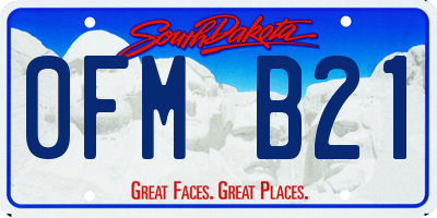 SD license plate 0FMB21