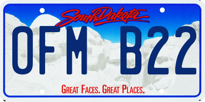 SD license plate 0FMB22