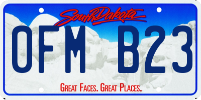 SD license plate 0FMB23