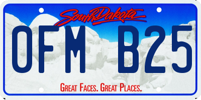 SD license plate 0FMB25