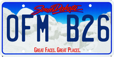 SD license plate 0FMB26