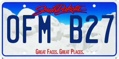 SD license plate 0FMB27