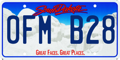 SD license plate 0FMB28