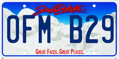 SD license plate 0FMB29