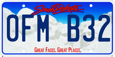 SD license plate 0FMB32