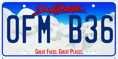 SD license plate 0FMB36